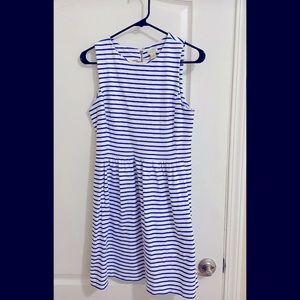 J. Crew Blue and White Striped Dress